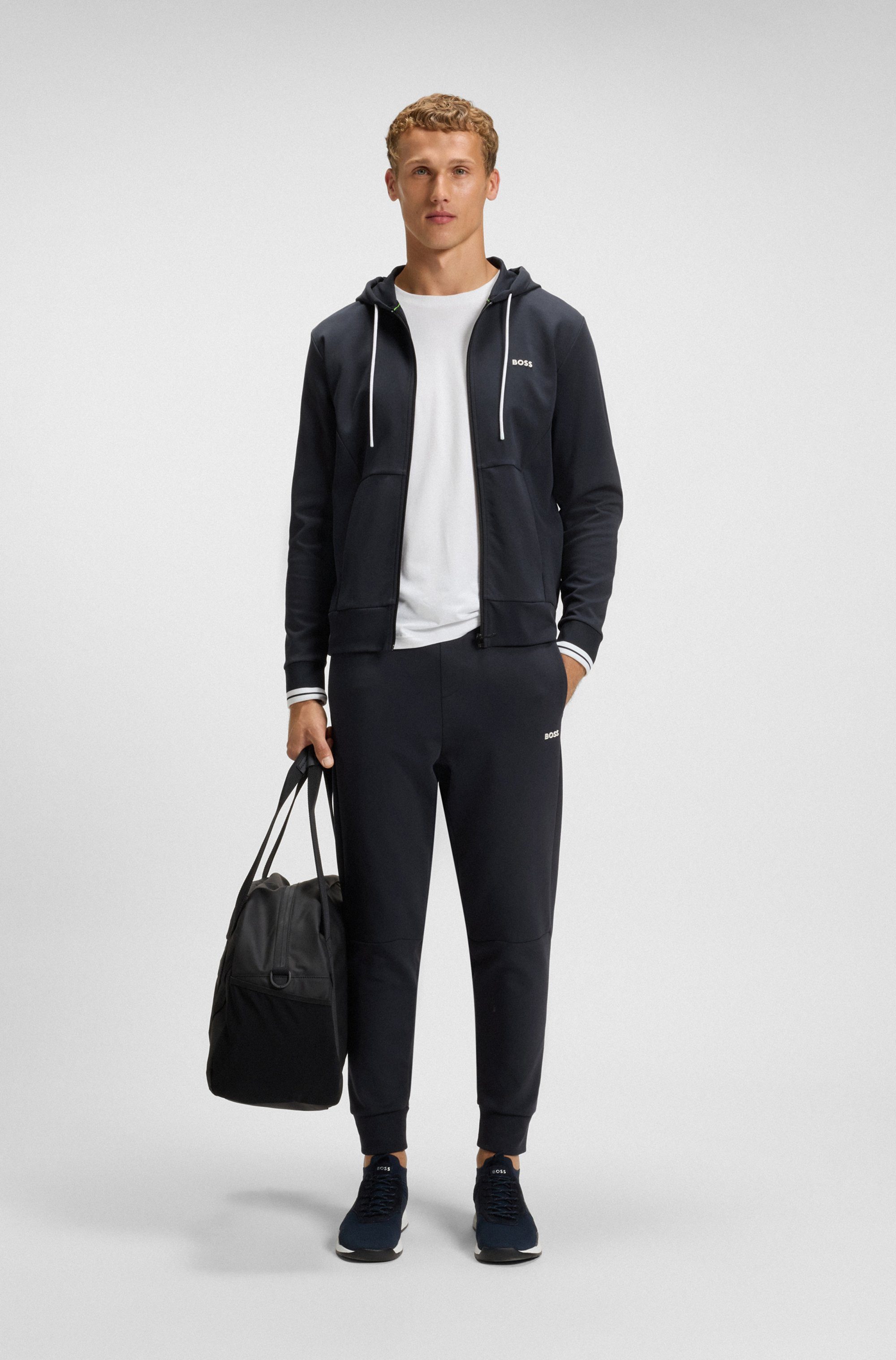 BOSS GREEN Jogginghose Pants Zone Regular fit, Tunnelzug, Mittlere Bundhöhe Trainingshose Sweathose