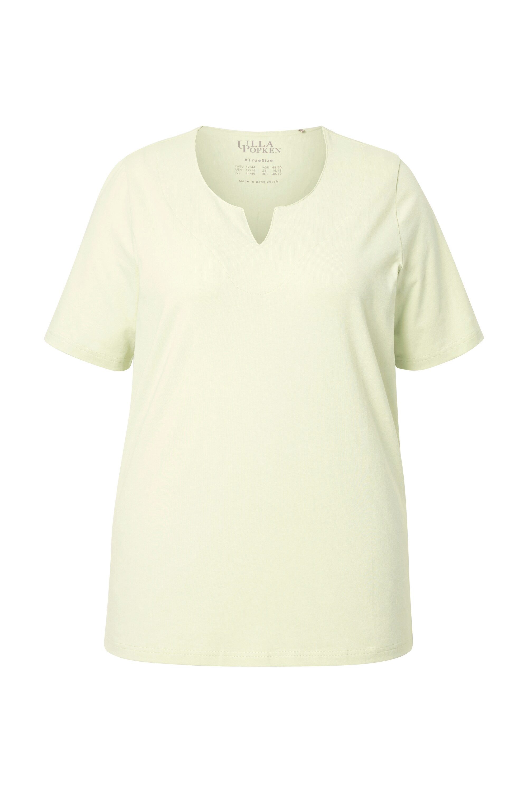 Ulla Popken T-Shirt T-Shirt A-Linie Tunika-Ausschnitt Halbarm günstig online kaufen