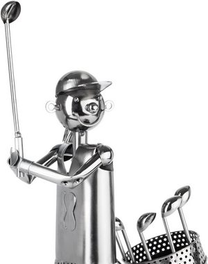 BRUBAKER Weinflaschenhalter Flaschenhalter Golfspielerin beim Abschlag - Metall Skulptur Golf, (1-St), Geschenk für Golferin Golf-Fans und Sportler