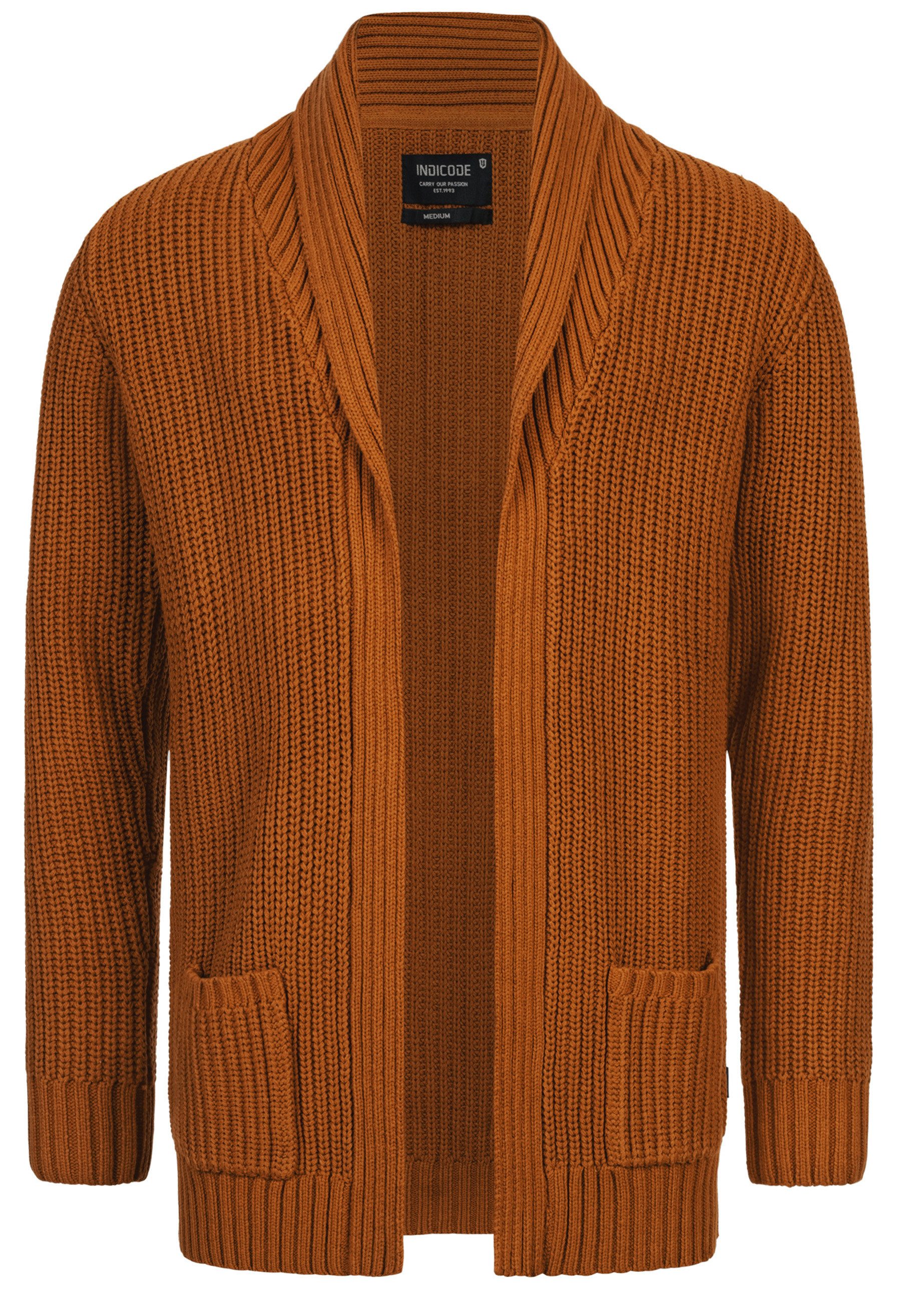 Indicode Strickjacke Anaheim mit 2 aufgesetzten günstig online kaufen