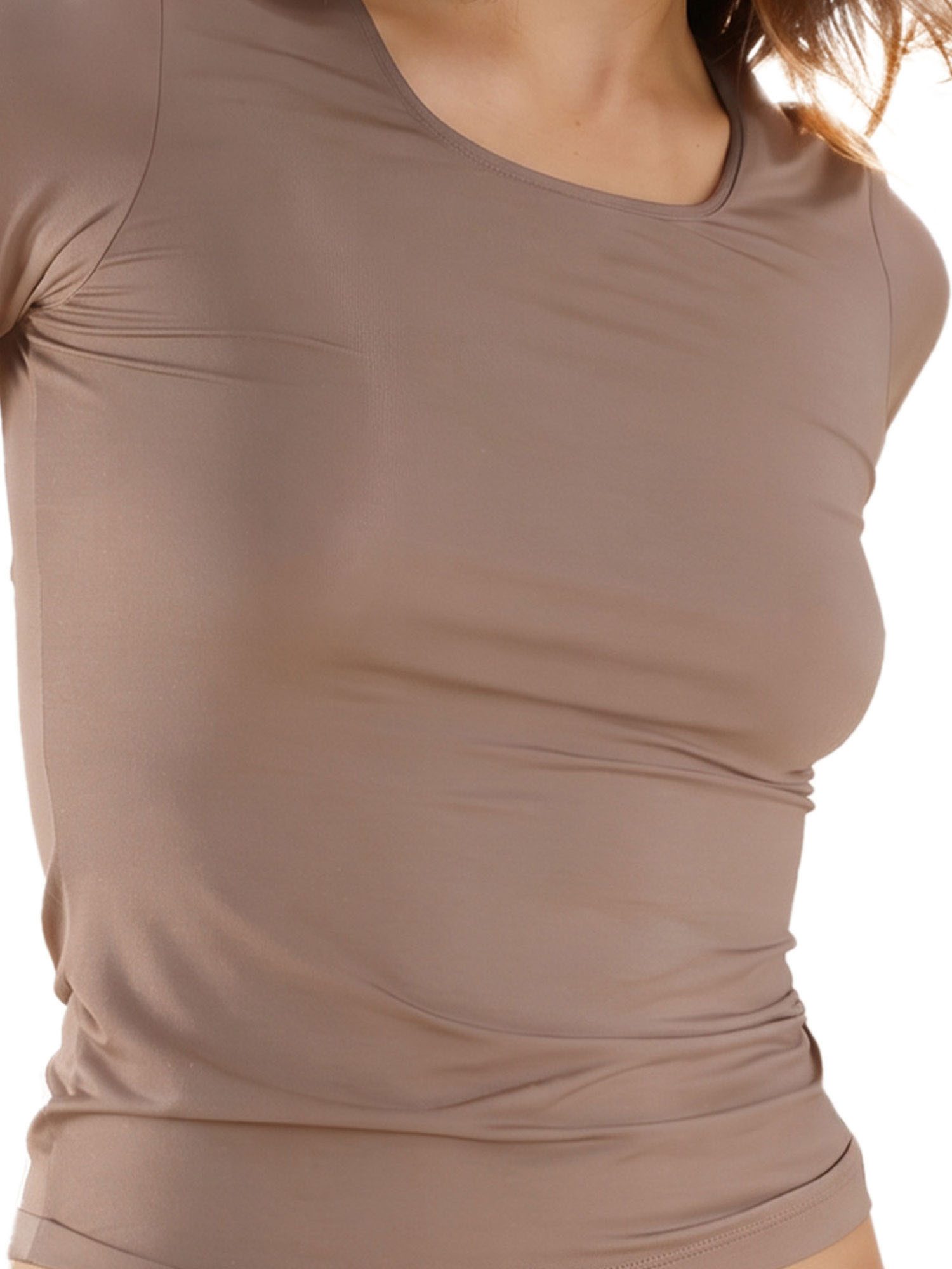 Nina Von C. Unterhemd 2er Pack Halbarm Shirt Seide&Modal (Packung, 2-St) hochwertiges Material aus Modal & Seide