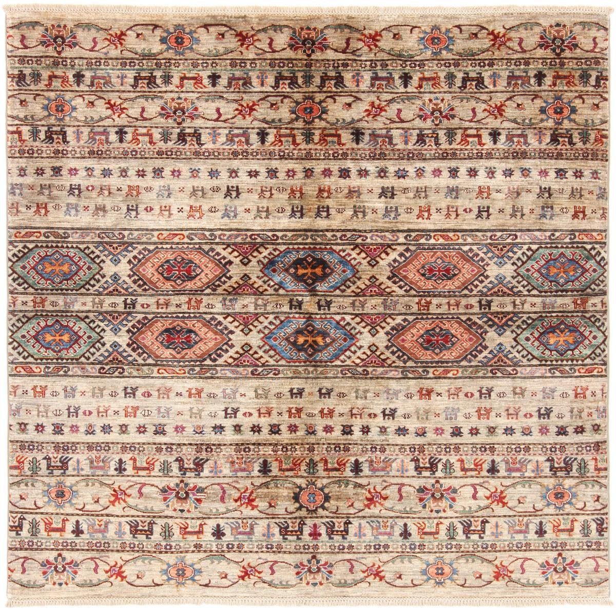 Orientteppich Quadratisch, Trading, Arijana rechteckig, mm Höhe: 149x148 5 Shaal Nain Handgeknüpfter Orientteppich