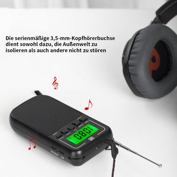yozhiqu Tragbares Mini-Radio, unterstützt FM/AM/SW-Multiband-Radio UKW-Radio (Mit LCD-Hintergrundbeleuchtung, Alarmeinstellung, Timer-Abschaltung)