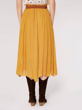 Apricot Midirock Shimmer Crinkle Belted Skirt, mit Flechtgürtel