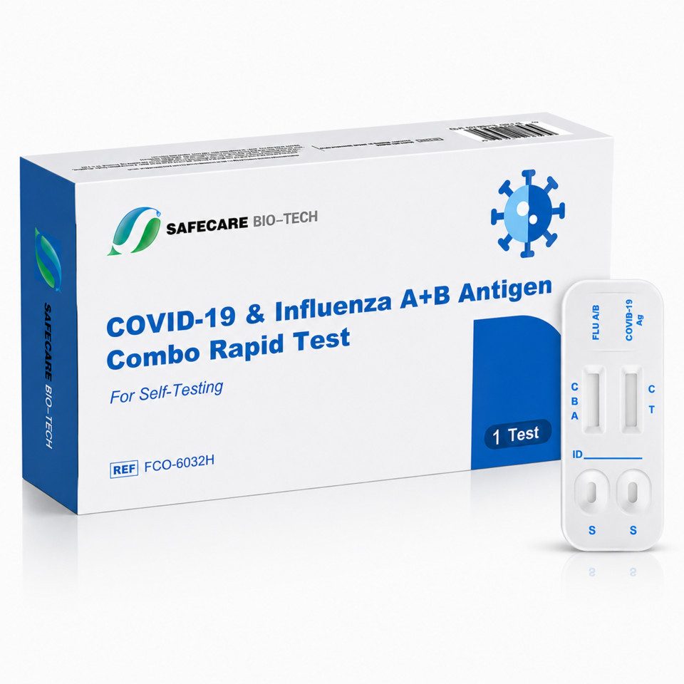 Safecare Bio-Tech Influenza-Schnelltest Erkältungstest - Corona + Influenza A/B 3in1 Schnelltest, 3 Messparameter, 1-tlg., Schnelles Ergebnis, einfache Handhabung, hohe Genauigkeit