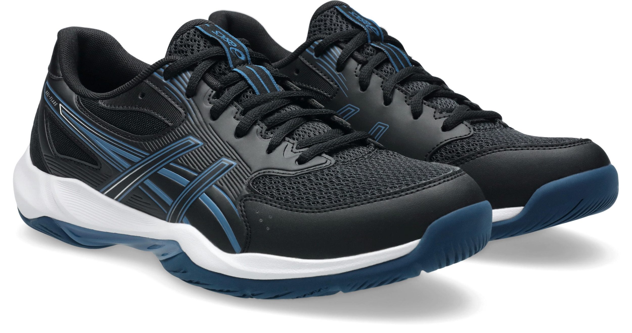 Asics GEL-FLARE 12 BLACK/WINTER SEA Hallenschuh günstig online kaufen