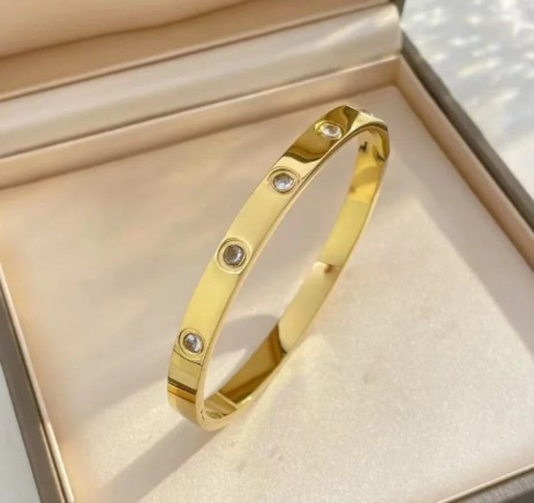 Lale Collection® Armreif Edelstahl-Armreif Strass Accessoire günstig online kaufen