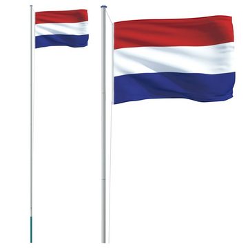 vidaXL Fahne Niederländische Flagge mit Mast 6,23 m Aluminium