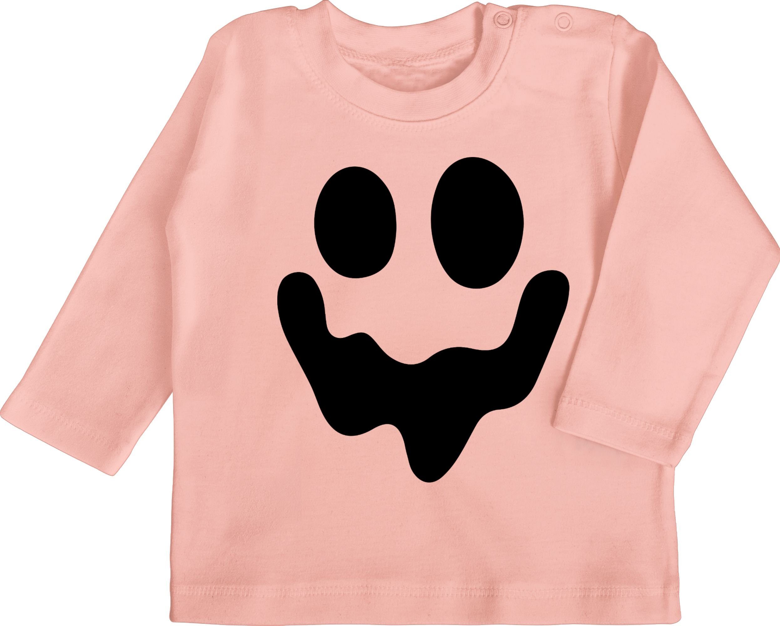 Shirtracer T-Shirt Geist Gespenst Spuk Einfach Gruselig Halloween Kostüme für Baby 3 Babyrosa