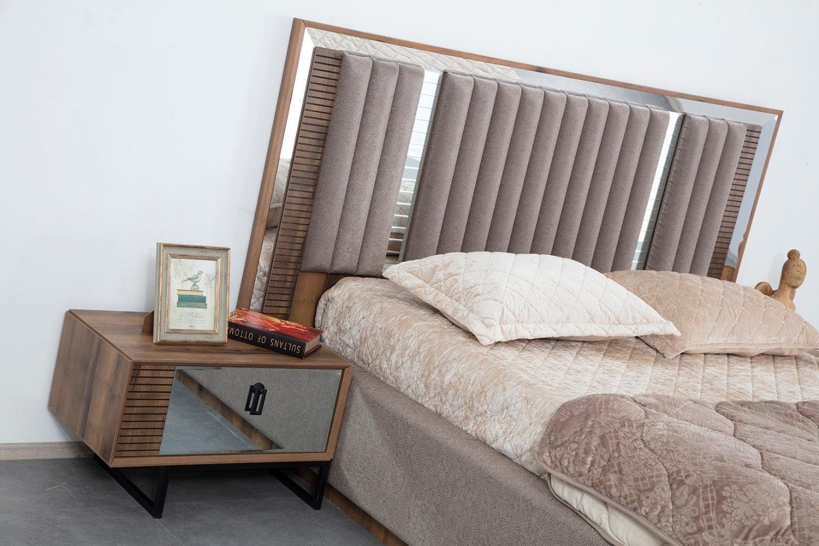 JVmoebel Schlafzimmer Nachttisch Braun Luxus Möbel Beistell Nachttische Konsolen Holz
