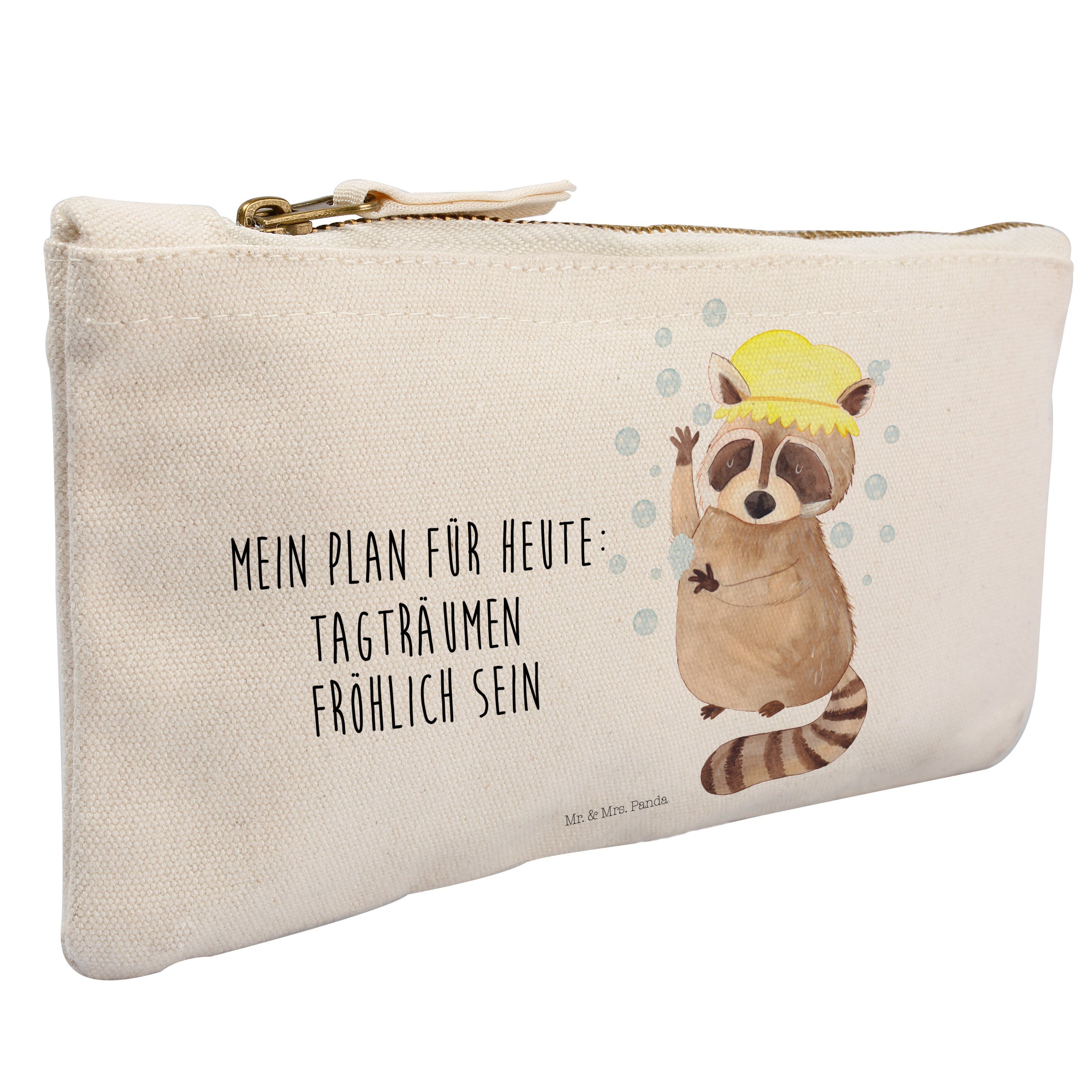 Panda Mr. Waschbär & - (1-tlg) Weiß - Kosmetiktasche Fröhlich, waschen, Sch Mrs. Federmappe, Geschenk, Tiere,