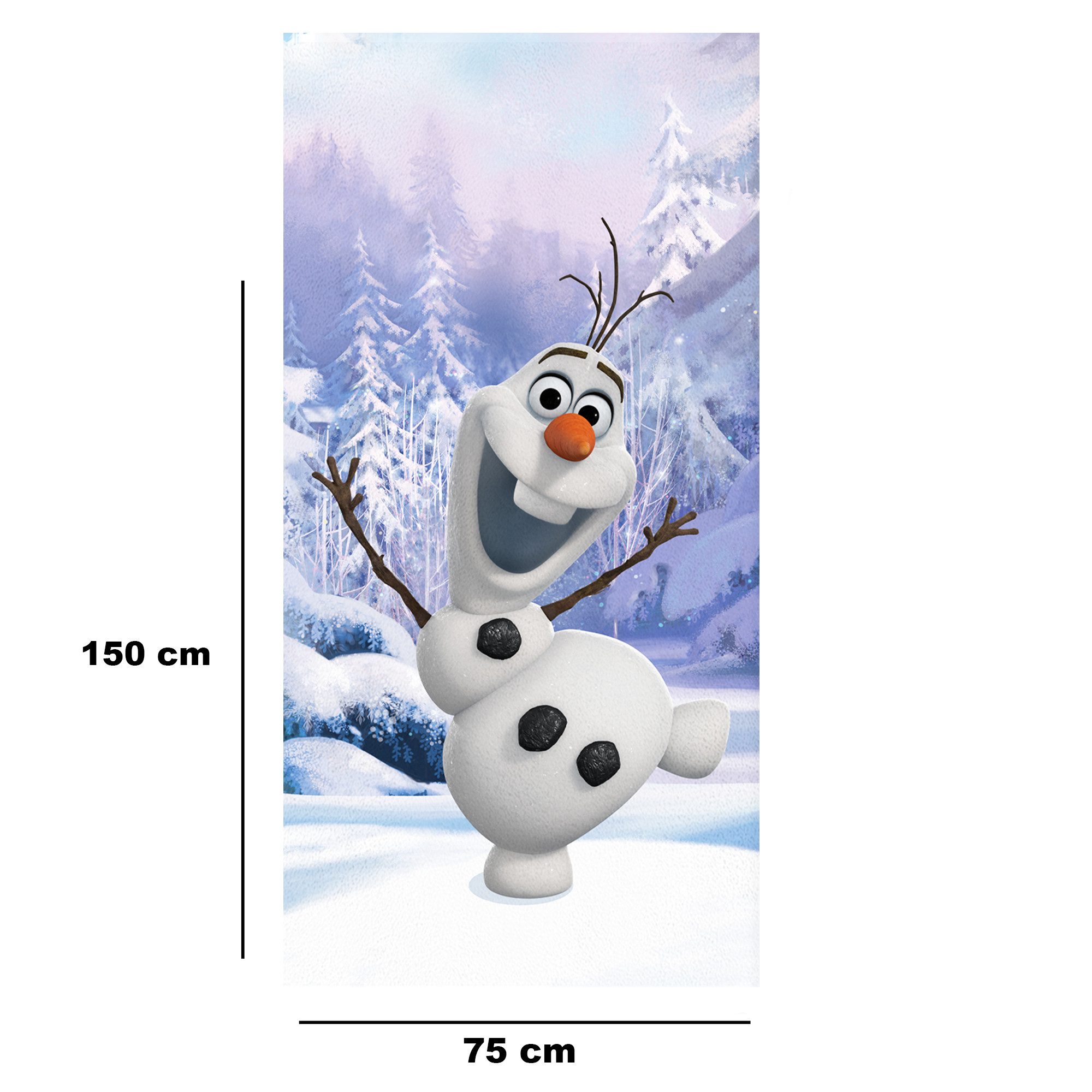 BERONAGE Strandtücher Frozen die Eiskönigin Badetuch Olaf Winter 75x150 cm, 100% Baumwolle (1-St), Frottee in Velours-Qualität
