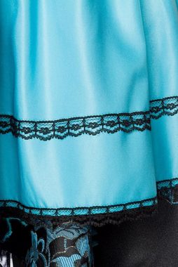 Dirndline Dirndl 3-tlg. Set: Premium Dirndl mit Bluse und Schürze blau schwarz Jacquard