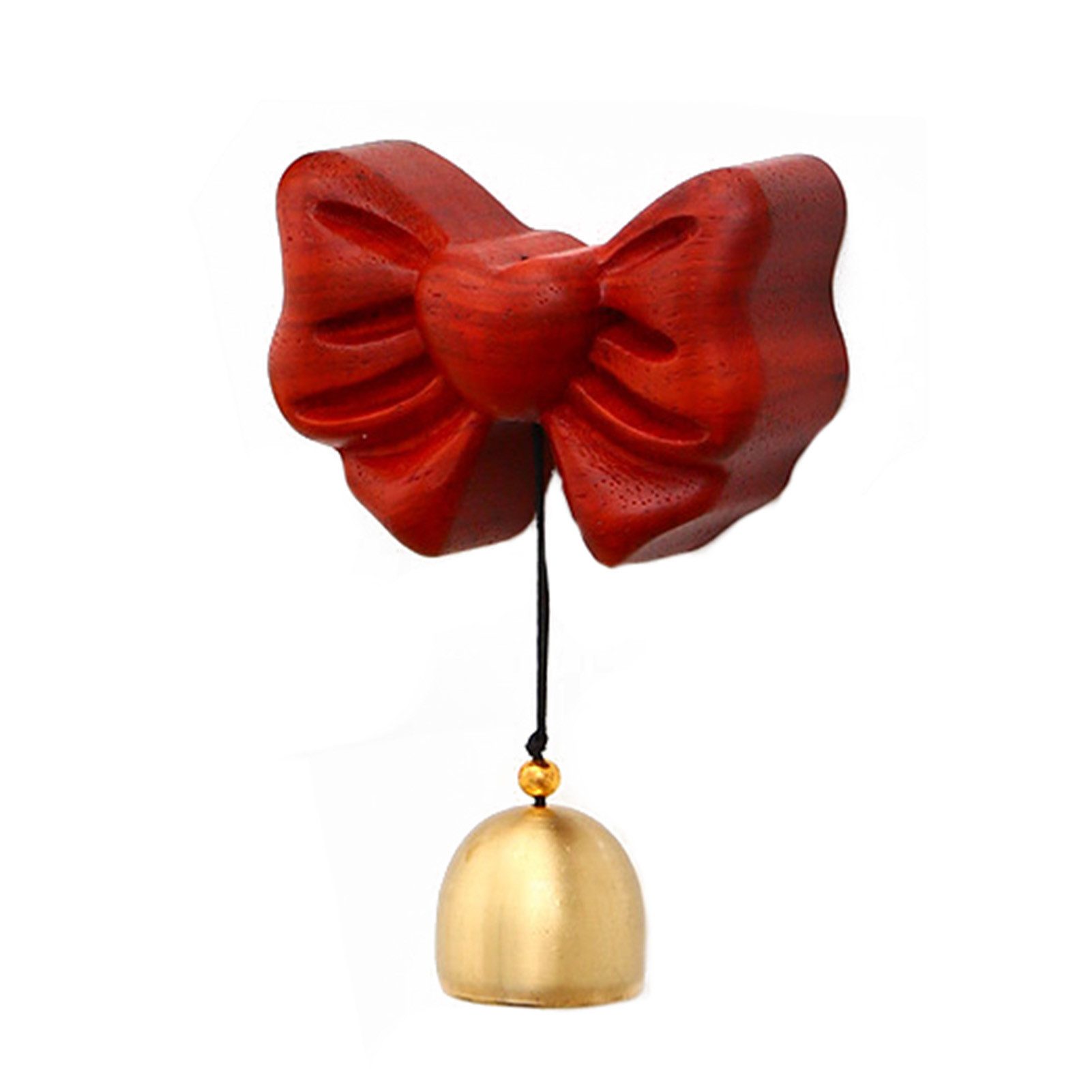 Jumpeak Türklingel Fliegentürklingel aus Massivholz,magnetische Türklingel,angenehmer Ton (wickeln, 1 x magnetisierbare Bogen-Türklingel aus Massivholz mit Kleber), Aus Nussbaum und Messing, braun, 7,5x11,5 cm, Dicke 3cm