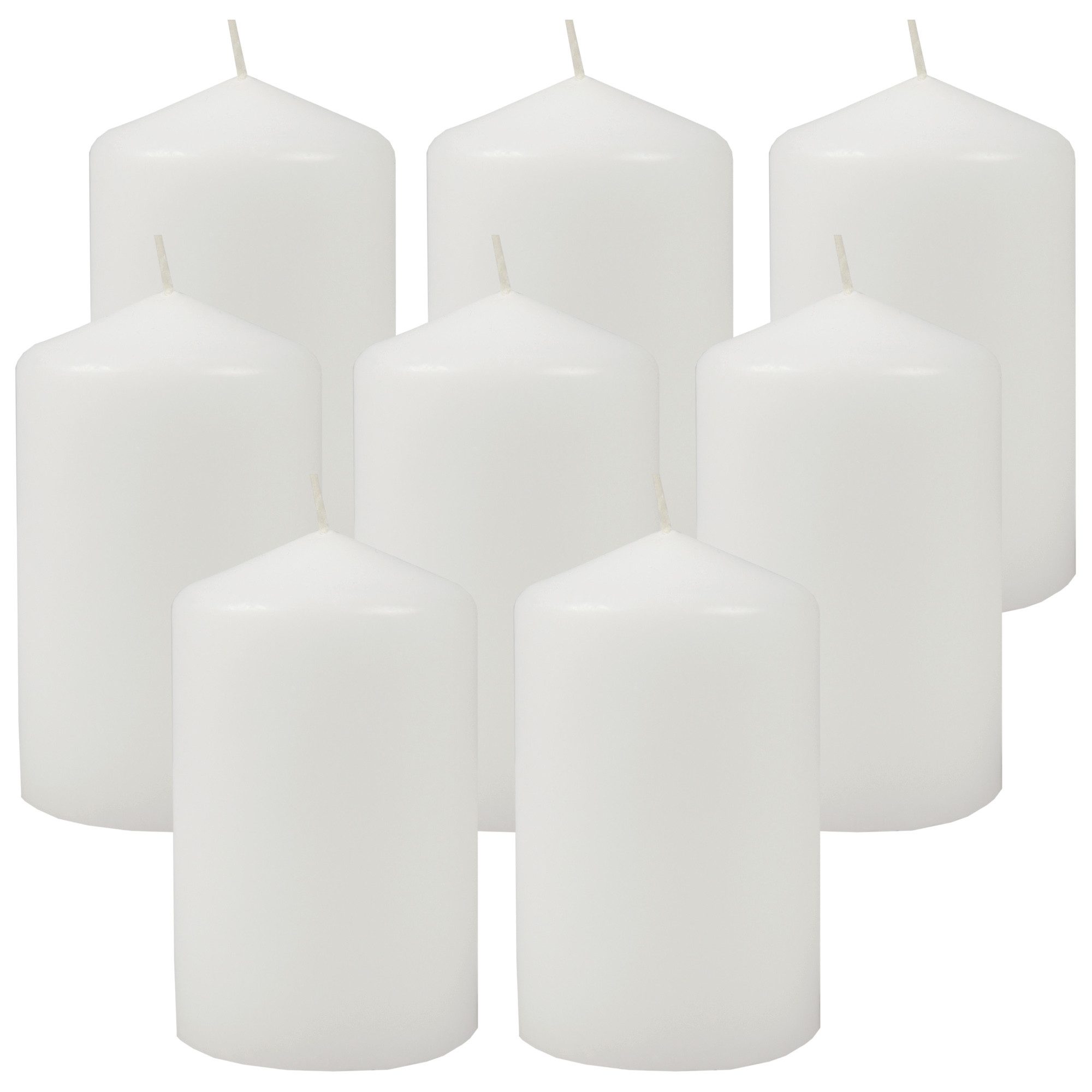 HS Candle Stumpenkerze Ø6cm x 10cm (8-tlg), Wachskerzen, Made in EU, 25h Brenndauer, Baumwolldocht