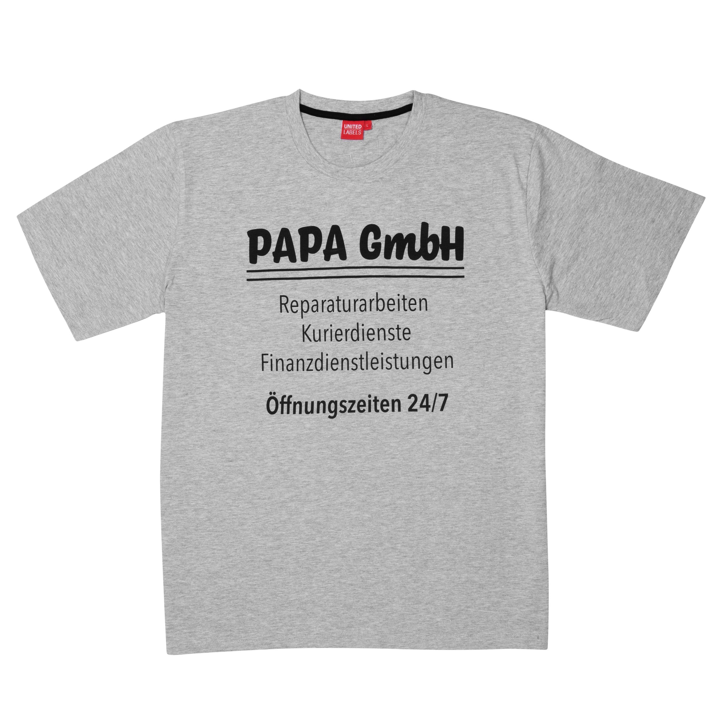 United Labels® T-Shirt Papa GmbH T-Shirt für Herren - Vater Shirt Oberteil Grau