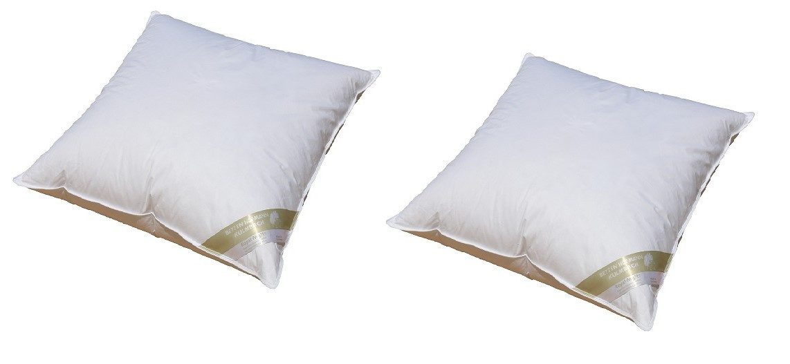 Betten Hofmann Kopfkissen 2 Stück Betten Hofmann Kopfkissen 80x80 cm prall strapazierfähig 1250, Füllung: 100% Federn, Bezug: 100% Baumwolle, Seitenschläfer, 2-tlg., medium, made in Germany, strapazierfähig