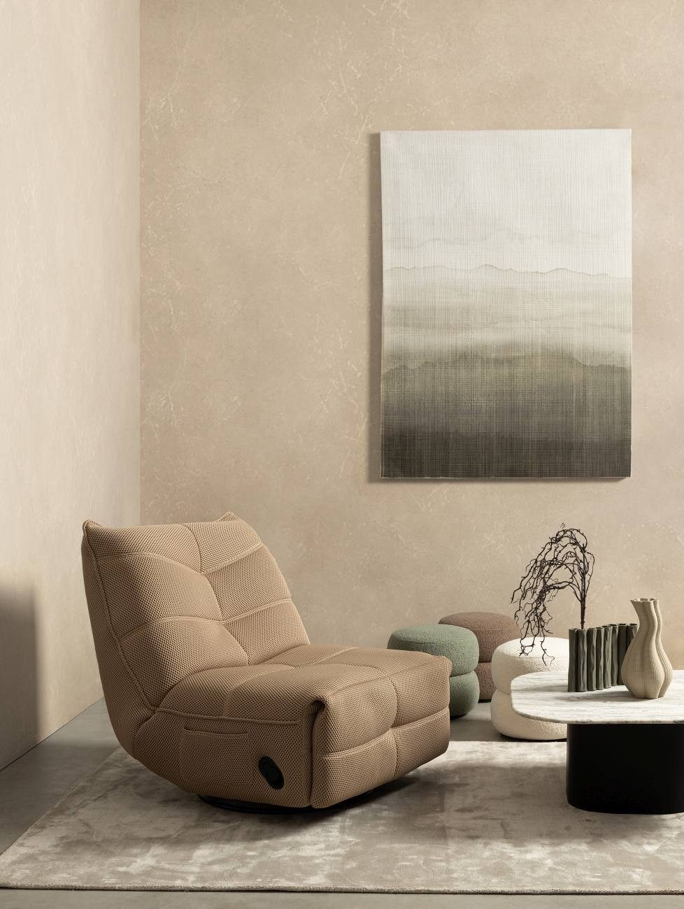 Bizzotto Hocker Gabby aus Boucle-Stoff, Weiß günstig online kaufen