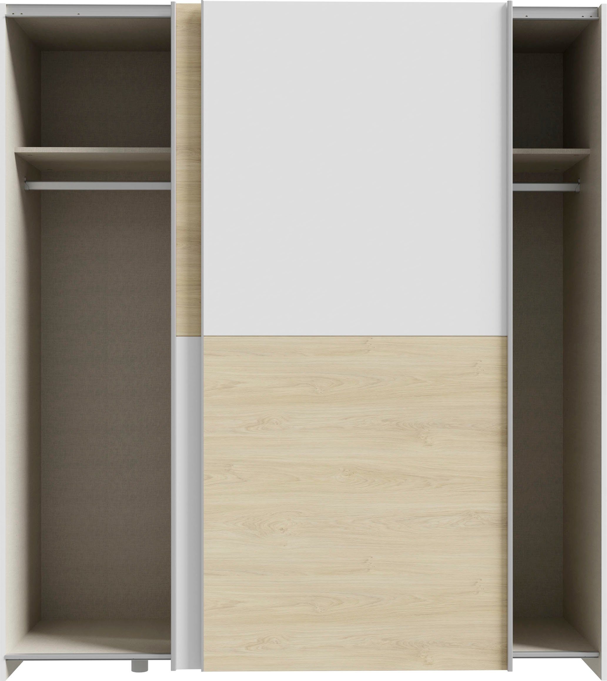FORTE Schwebetürenschrank 2 Schiebetüren, Made in Europe, stabil und zeitlos (5 Breiten: 120 -200cm, Höhe ca. 190cm) in verschiedenen Farben und Breiten – Bild 5 von 5