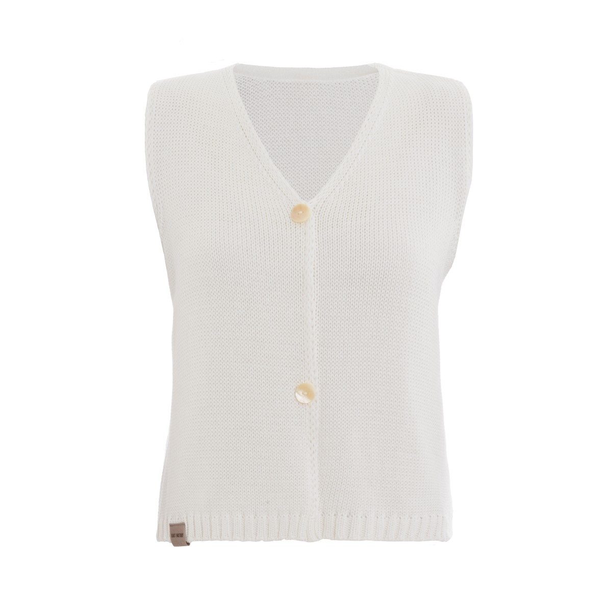 Knit Factory Strickweste Lumi Woolwhite 40 42 Weiß 40/42 (1-tlg) Modell Lumi, für Frühjahr, Sommer