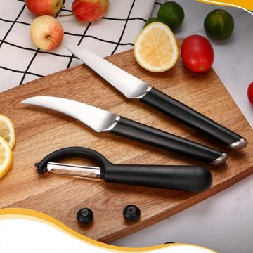 Sky Light Obstmesser Messerset-Set Kochmesser Edelstahl 3-teilig, hochleistung, langlebig, aus hochwertigem Klingenstahl