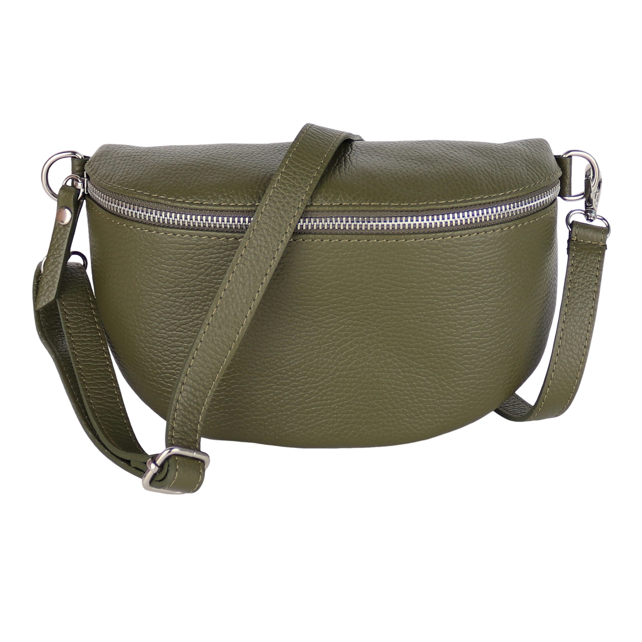 MIRROSI Bauchtasche Damen, Echtleder, Leder, Made in Italy, Umhängetasche, Brusttasche, (Schultertasche für jeden Anlass (1 Tasche & 1 Gurt), 3 Größen auswählbar), Crossbody Bag, Damen Taschen verstellbaren Schulterriemen