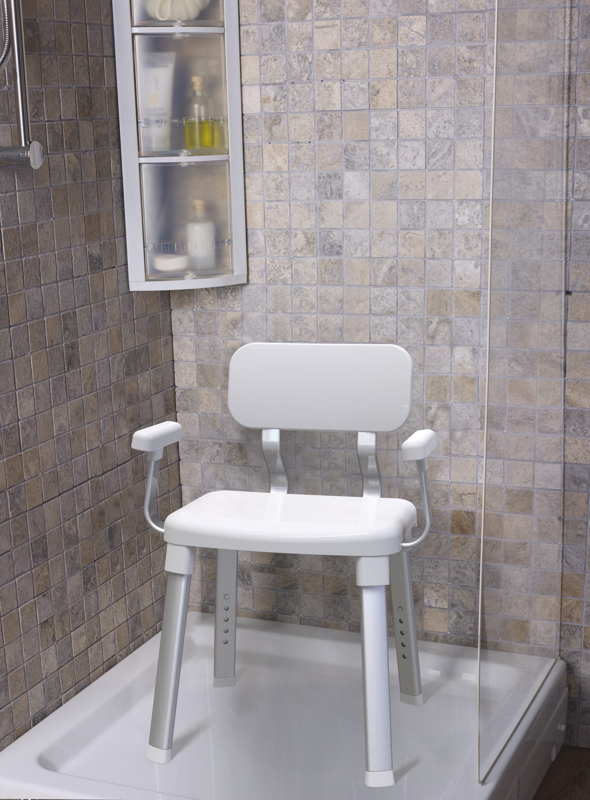 Bischof Dusch- und Badhocker Splash Comfort Xtra, belastbar bis 150 kg, höhenverstellbar, TÜV-GS