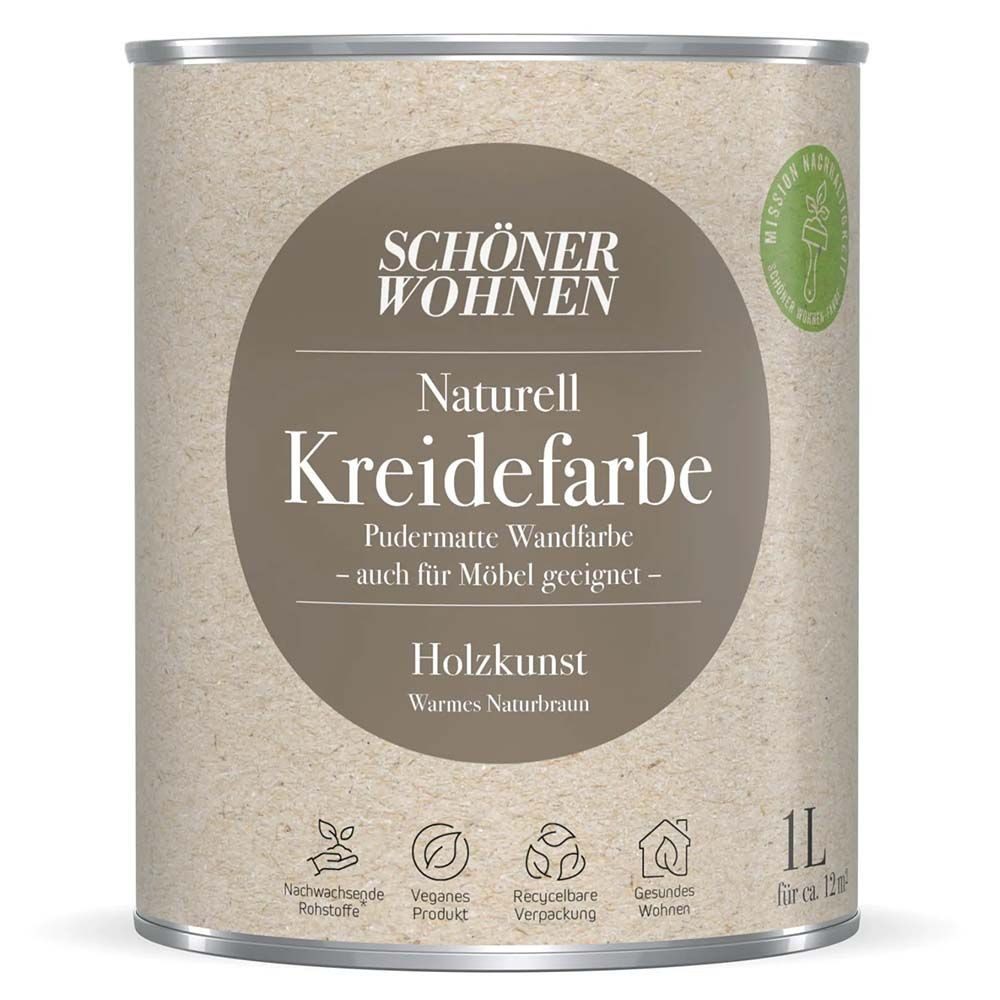SCHÖNER WOHNEN FARBE Wandfarbe Schöner Wohnen Naturell Kreidefarbe 1,0 Ltr. Holzkunst
