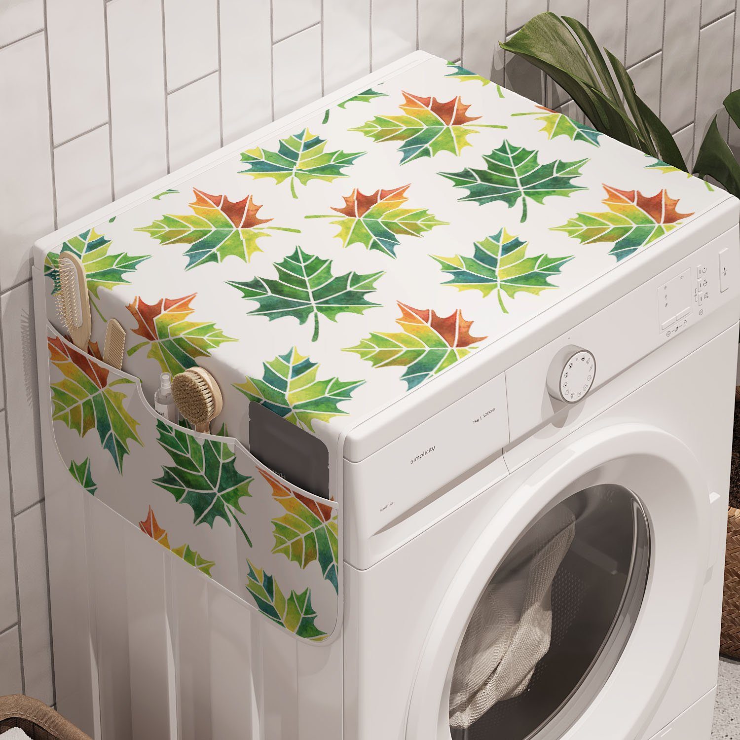 Abakuhaus Trockner, Leafs Waschmaschine Maple Kunstwerk Anti-Rutsch-Stoffabdeckung Natürliche für und Badorganizer Herbst