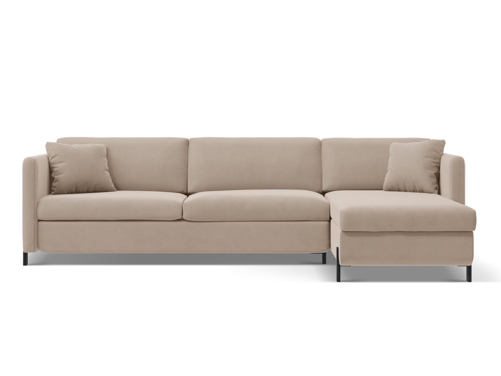 Micadoni Samtstoff Ecksofa mit Bettfunktion Rechts Gloria, mit Schlaffunktion 5-Sitzer