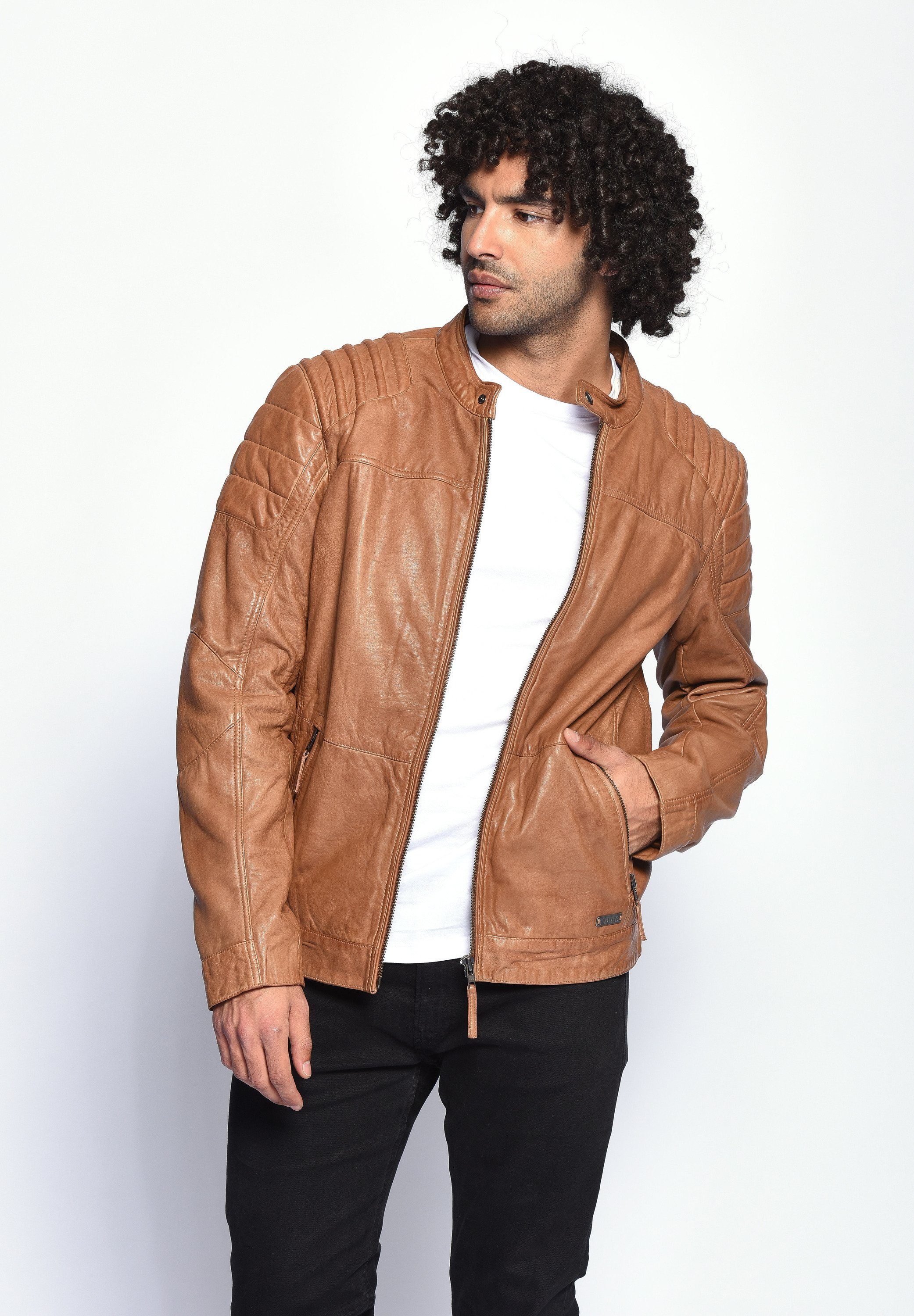 MUSTANG Lederjacke Wellington chestnut