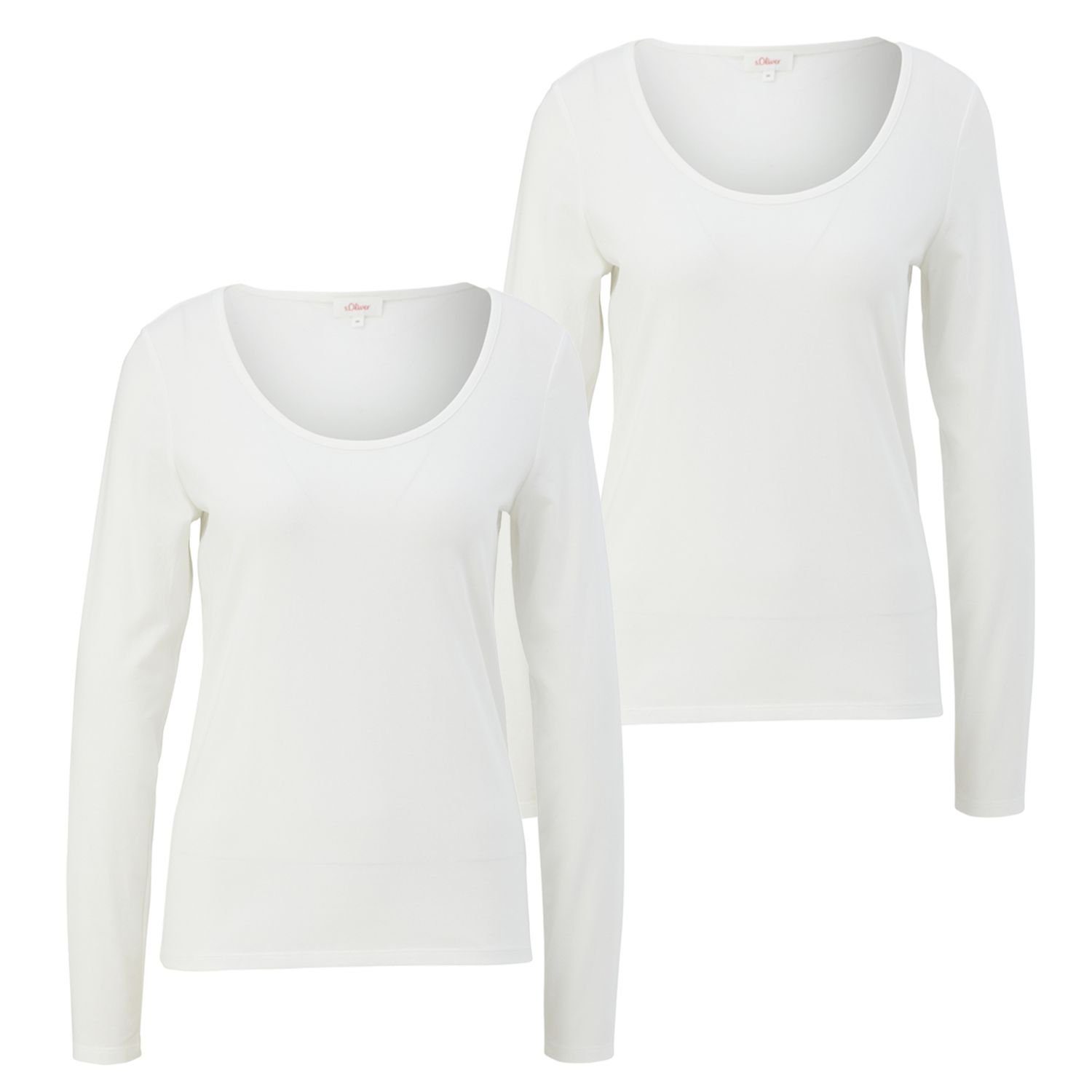 s.Oliver Longsleeve Basic hochwertiges Basic-Shirt im 2er Pack