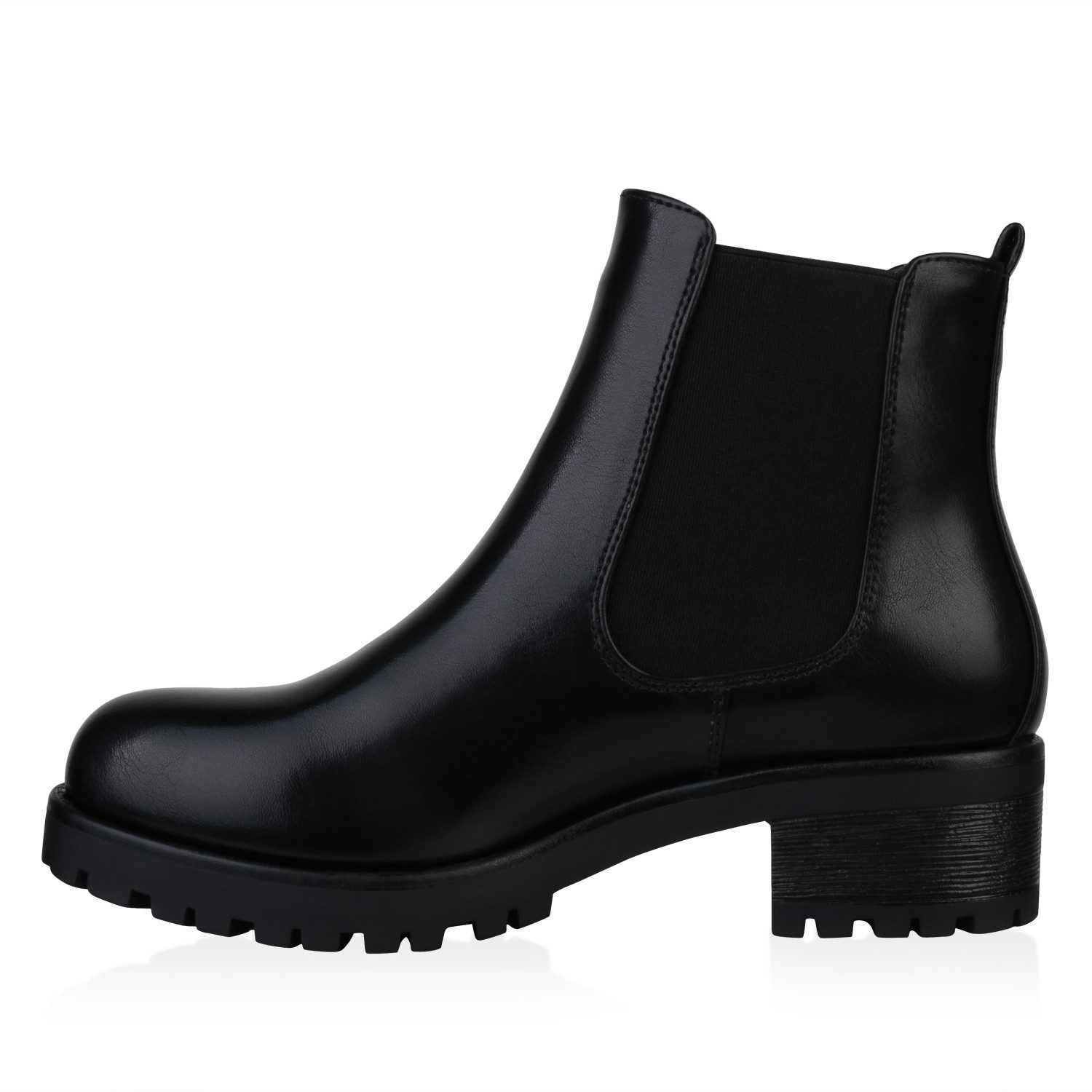 VAN HILL 836401 Chelseaboots Damen Stiefeletten Chelsea Boots Plateau Vorne Profil-Sohle