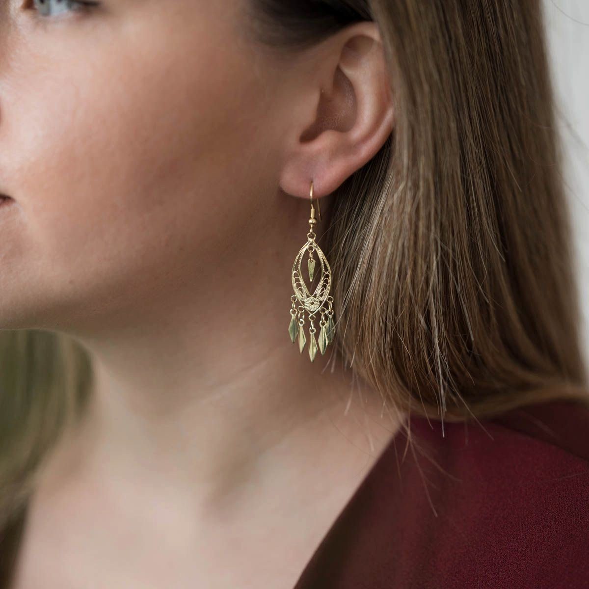 Materia Paar Ohrhänger Damen Ohrringe Orientalisch SO-222 Gold, 925 Sterlin günstig online kaufen