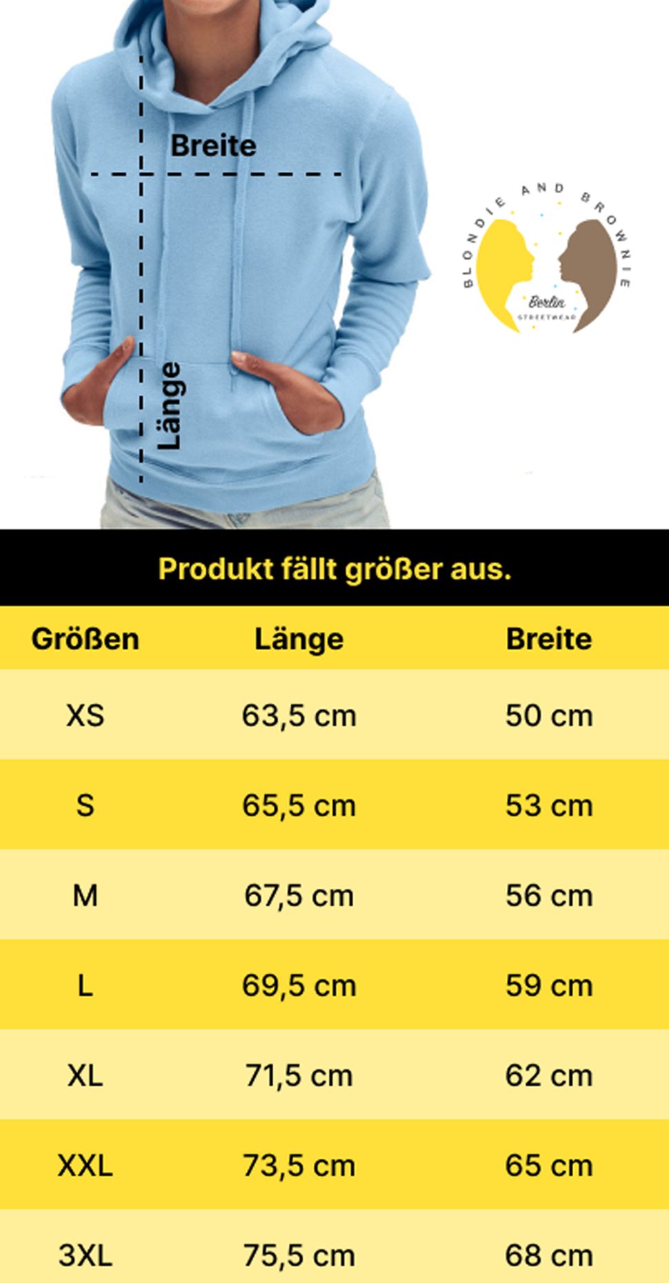 Blondie & Brownie Hoodie Unisex Paar Pärchen Pullover King Queen Valentin Bff Friends Mit Kapuze, Kängurutaschen