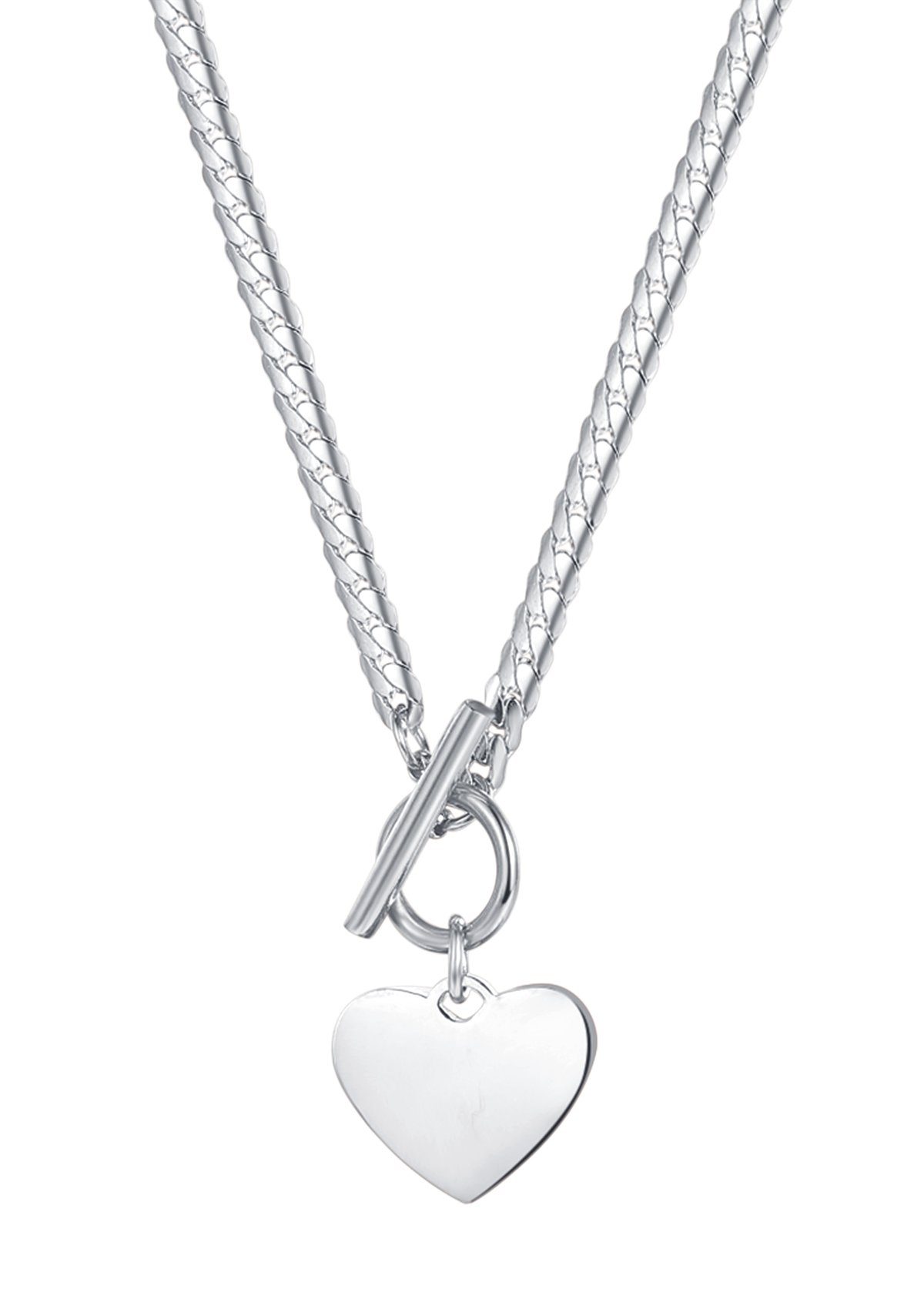 Hey Happiness Herzkette mit Herz Anhänger & Knebelverschluss, T-Steg Edelst günstig online kaufen