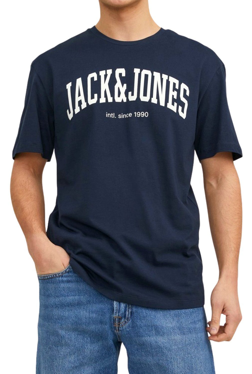 Jack & Jones Print-Shirt (Spar 3er Printaufdruck 3er-Pack) 8 mit Set, Baumwolle Shirts Mix aus