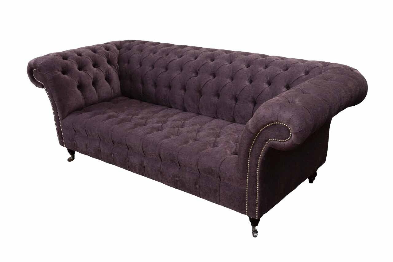 Neu, Chesterfield Europe Lila 3 Sofa Stoff Sofas In Couch Made Sitzer Polster Textil JVmoebel Sofa