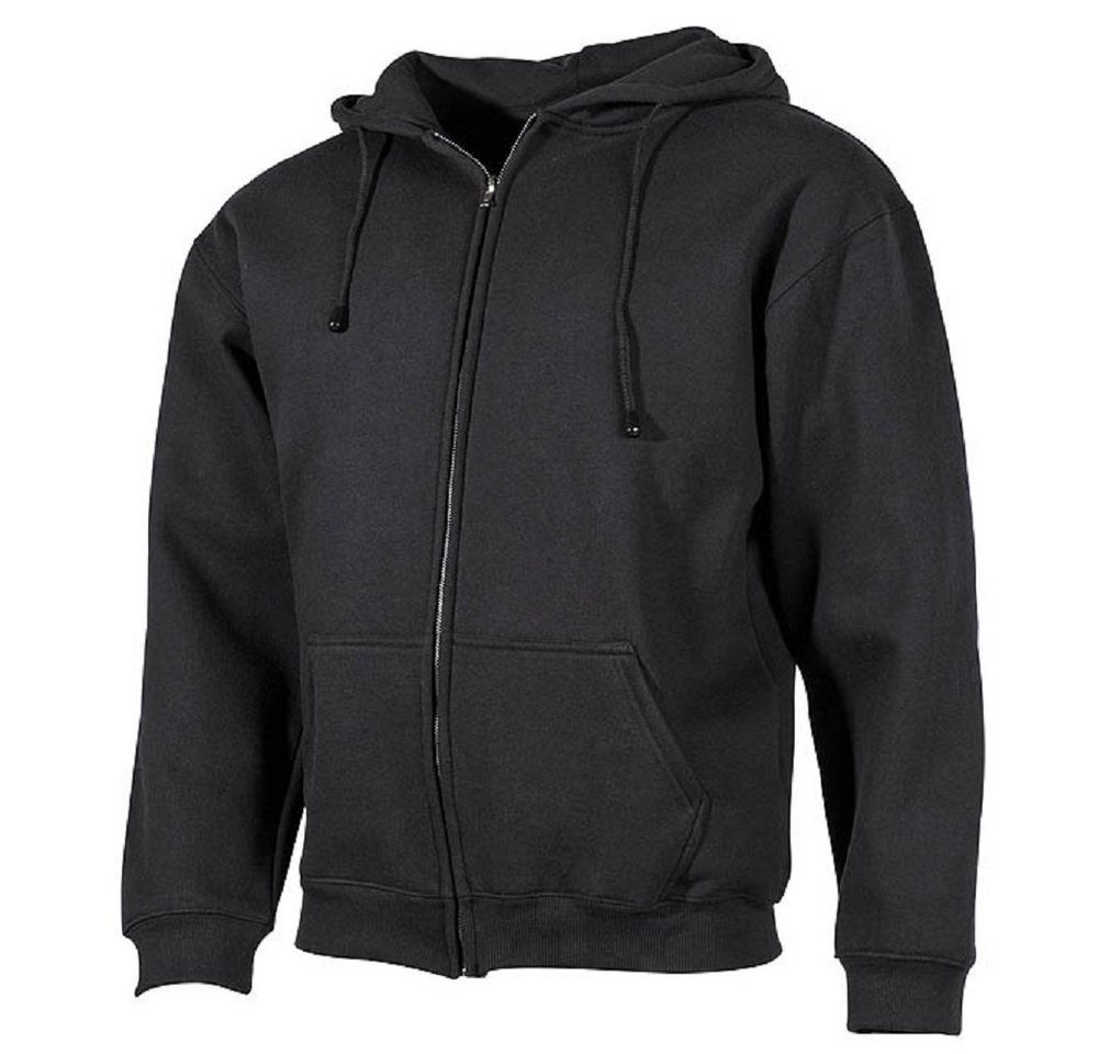 MFH Sweatjacke Kapuzen Sweatshirtjacke, PC, 340g/m², schwarz