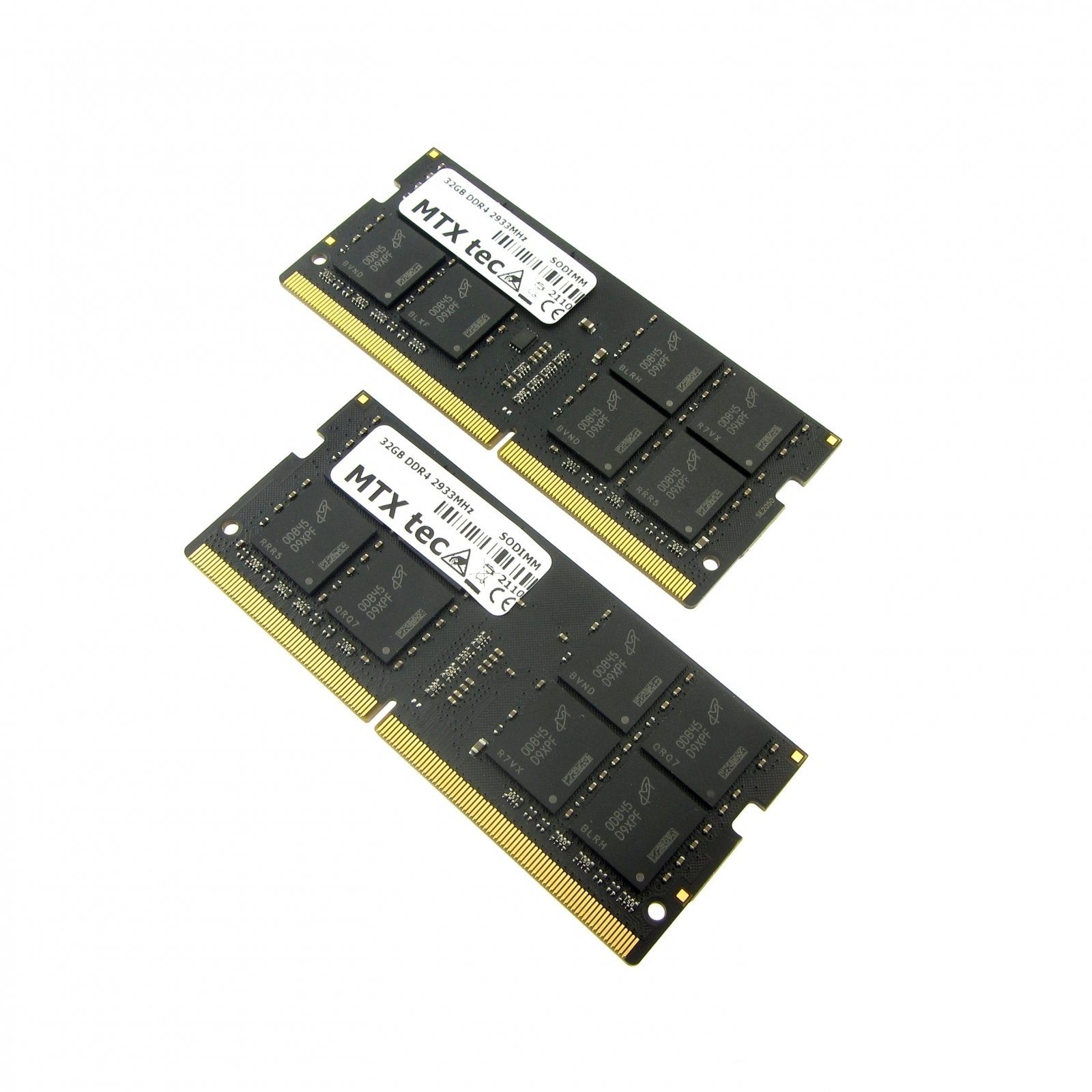 MTXtec 64GB Kit 2x 32GB RAM Arbeitsspeicher SODIMM DDR4 PC4-23400 2993MHz  260 Laptop-Arbeitsspeicher