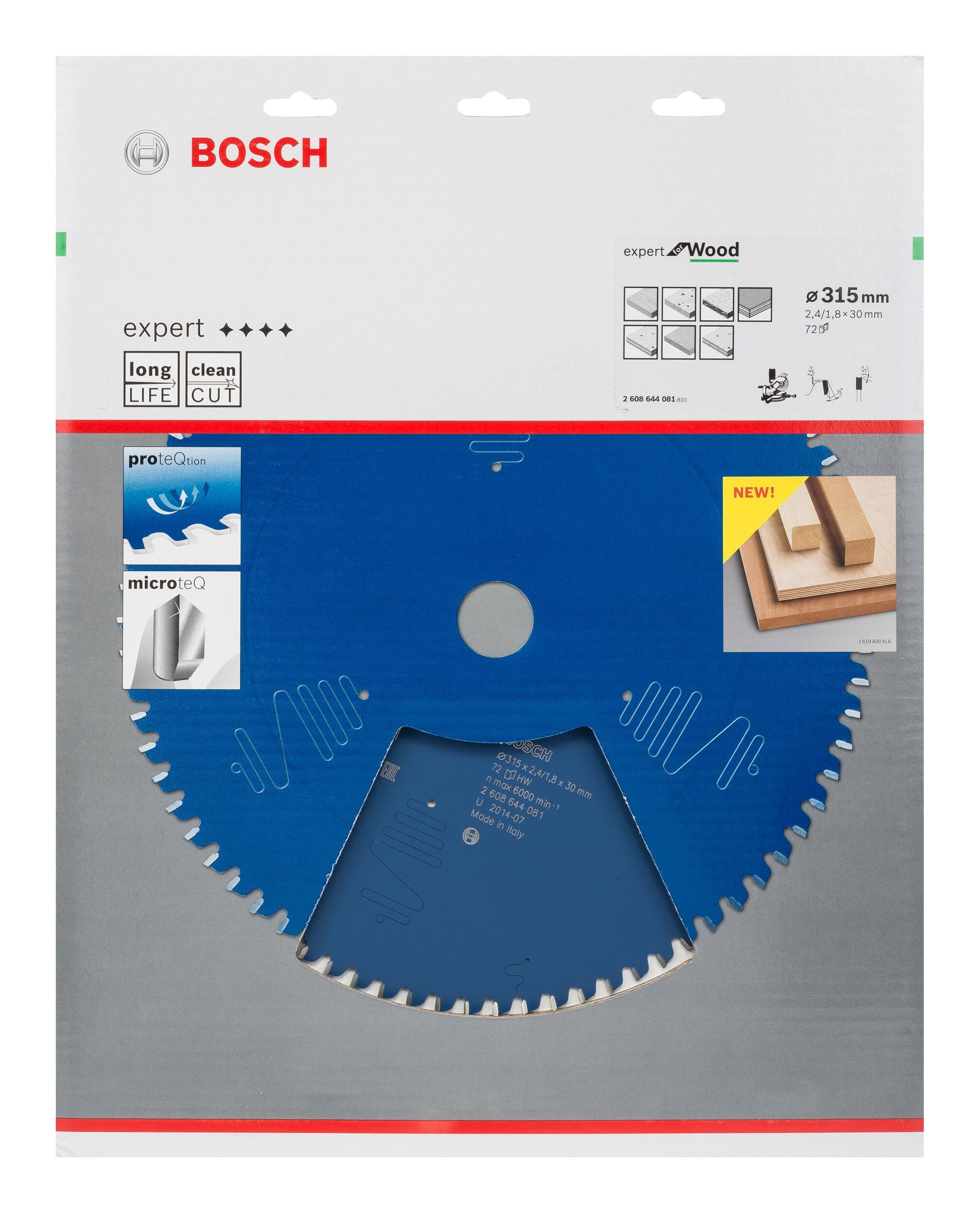 30 2,4 x BOSCH - Expert 260Z, 315 Wood Kreissägeblatt For x mm
