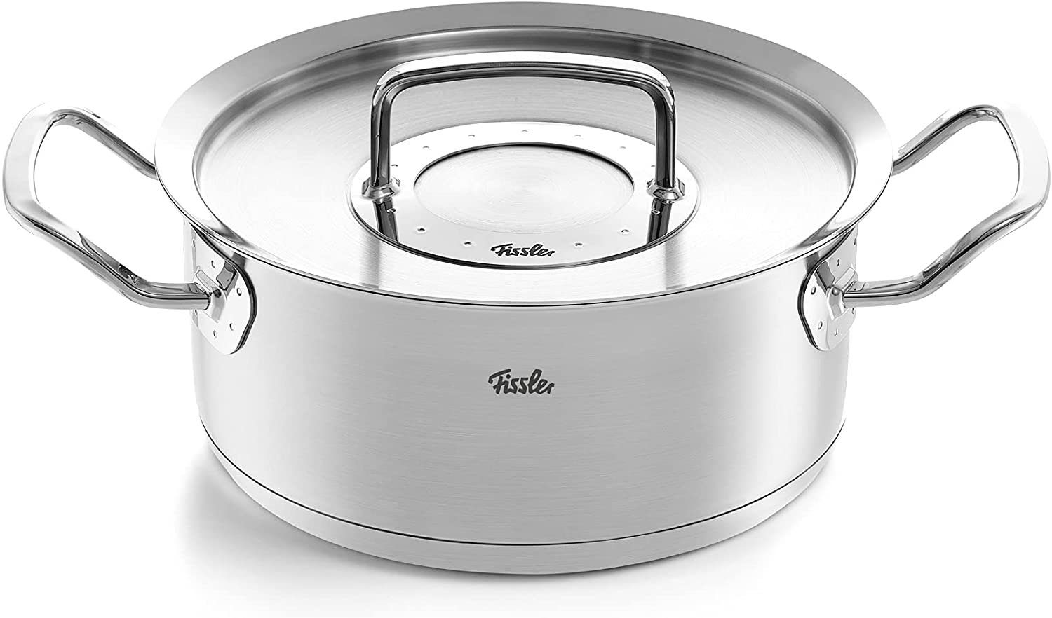 Fissler Topf-Set ORIGINAL-PROFI COLLECTION® Edelstahl-Topfset, Edelstahl 18/10 (9-tlg., Bratentopf 20 cm, je 1 Fleischtopf 16/20/24 cm, Servierpfanne 28 cm), mit breitem Schüttrand, Kaltmetallgriffen. Made in Germany