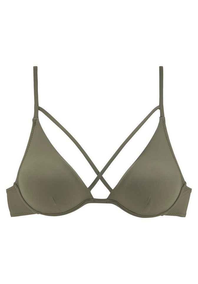Bademode - LASCANA Bügel Bikini Top »Scarlett«, mit Zierbändern › grün  - Onlineshop OTTO