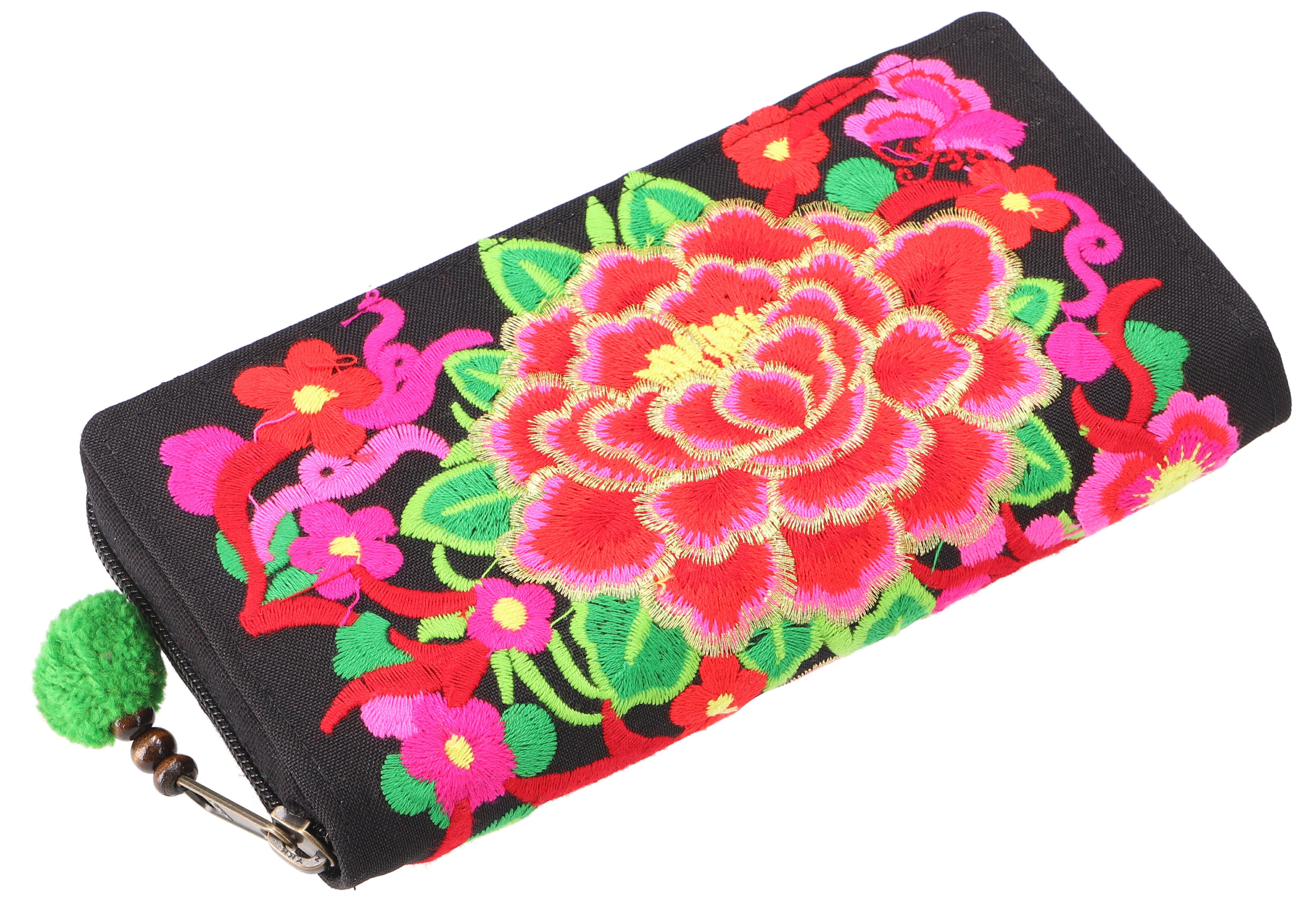 Guru-Shop Geldbörse Besticktes Ethno Portemonnaie Chiang Mai -..