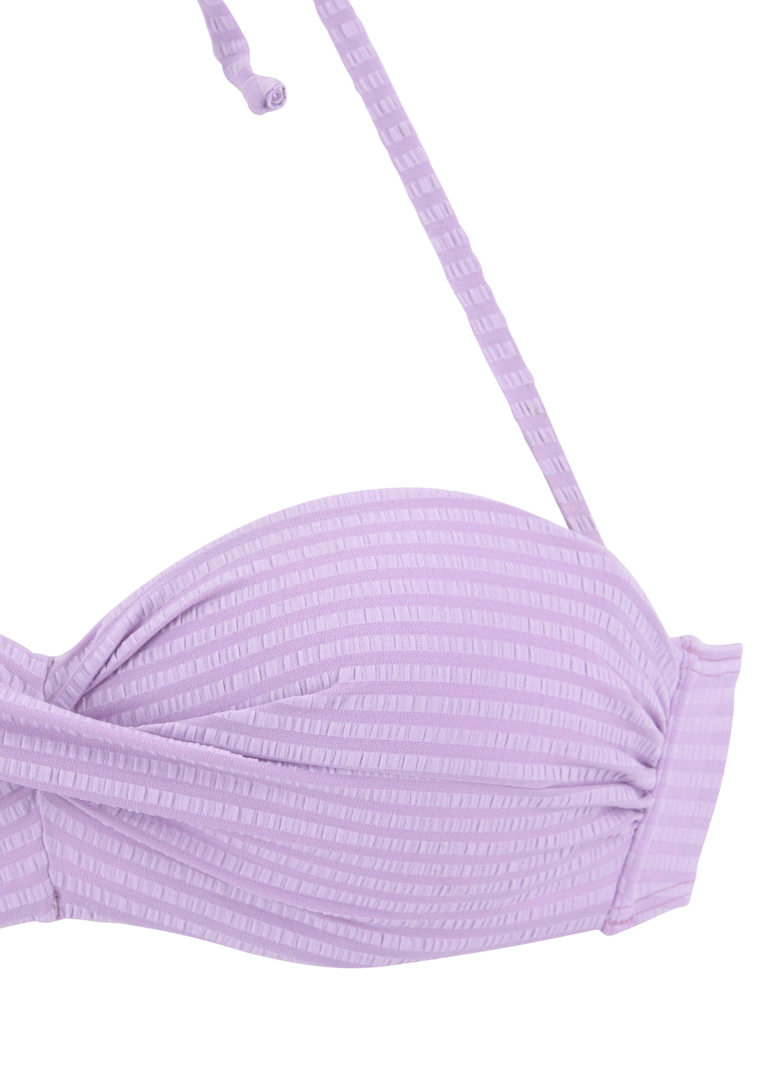 Venice Beach Bügel-Bandeau-Bikini aus edler Strukturware