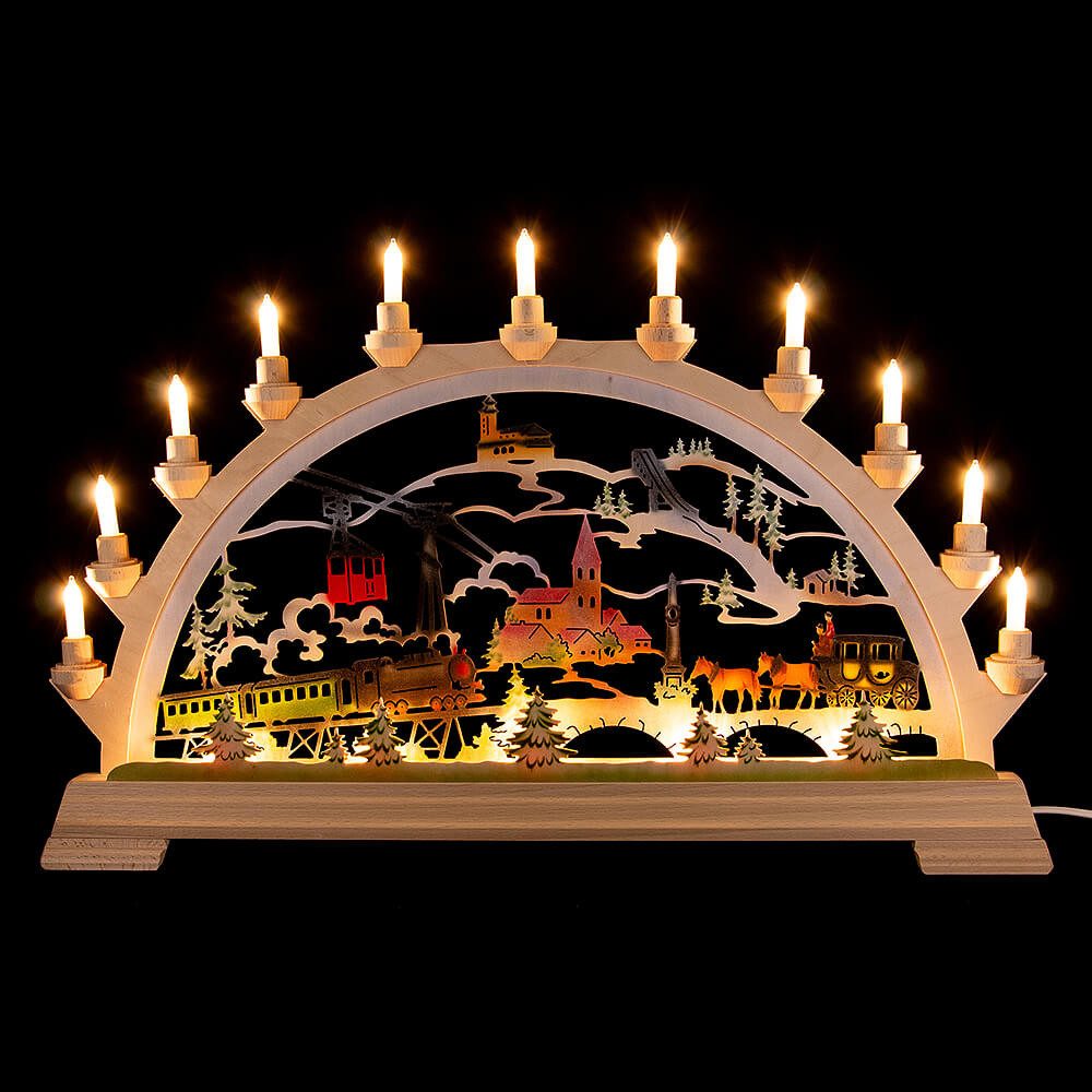 Kunstgewebe Taulin Schwibbogen Schwibbogen Oberwiesenthal, farbig (65x40cm) von Kunstgewerbe Taulin