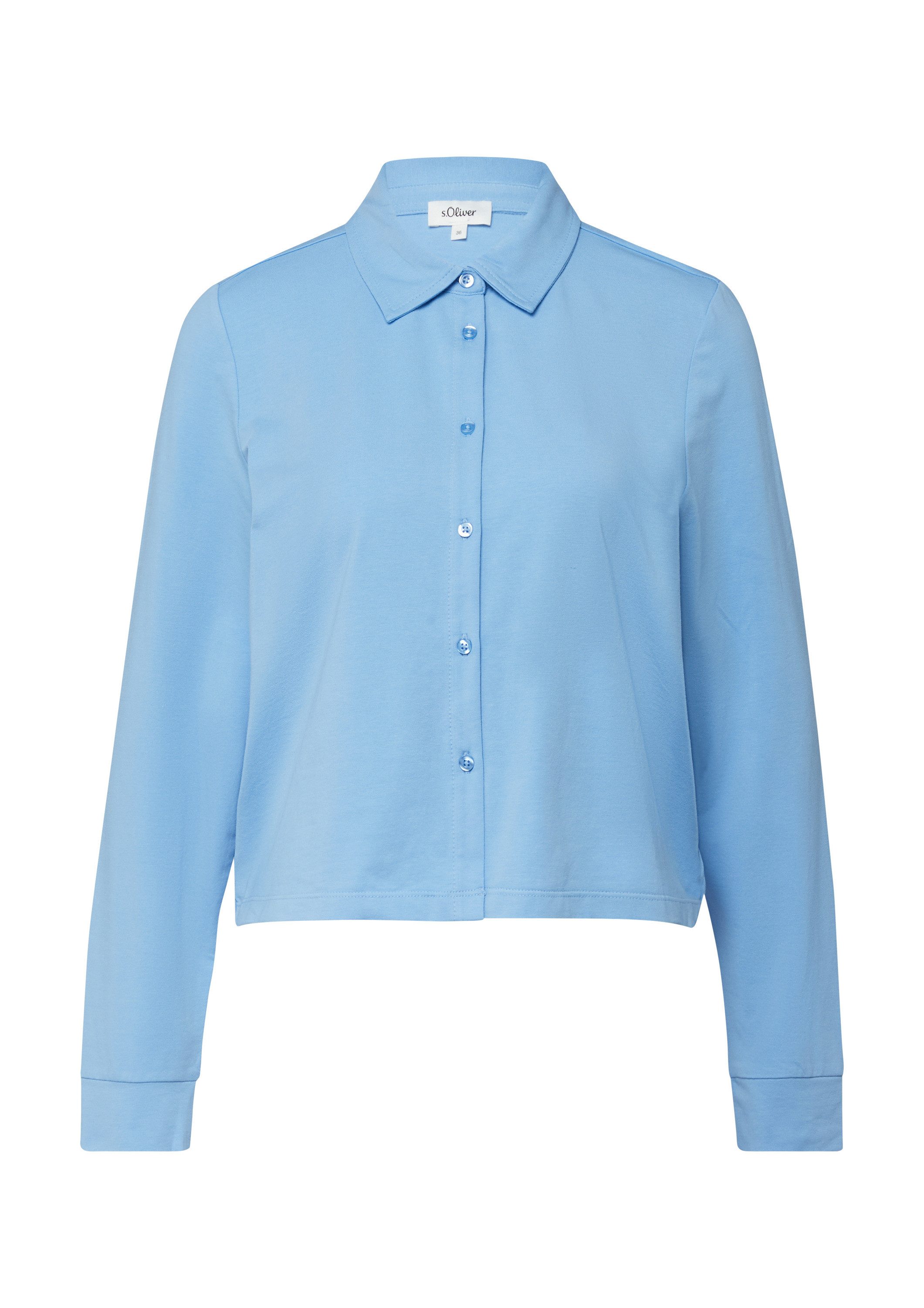 s.Oliver Langarmbluse T-Shirt Verkürzte Jerseybluse mit Elastikbund hinten günstig online kaufen