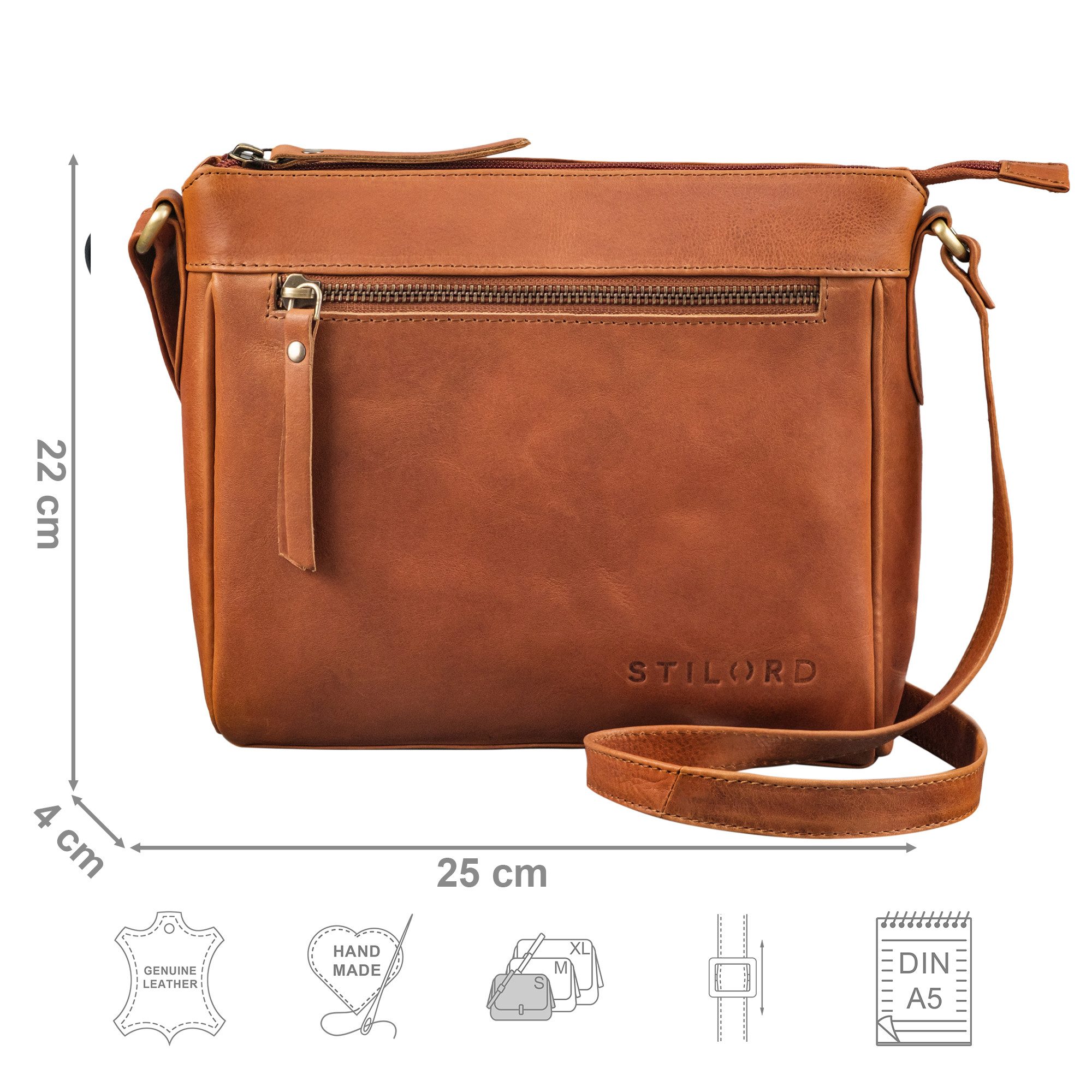 STILORD Handtasche "Mirabelle" Zeitlose Lederdatsche Handtasche Damen zum Umhängen