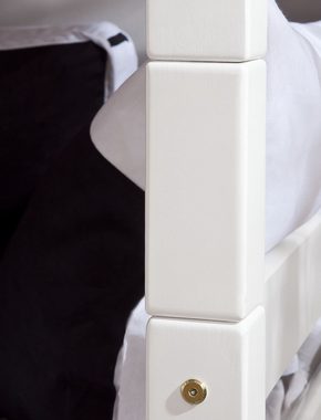 58 aufm Kessel Bettgestell Hochbett Geesa 208x230x140 Kinderbett Massivholz Weiß lackiert (inkl. Versand), Liegefläche 2x 90x200 hochwertig verabeitet zum Spielen und Schlafen