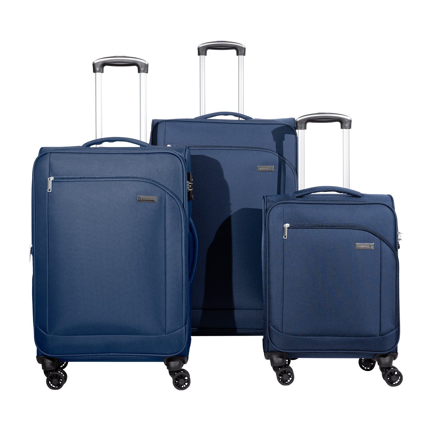 Crosstravel Kofferset Monterey, 4 Rollen, (3 tlg., Weichgepäck Trolley Set) günstig online kaufen